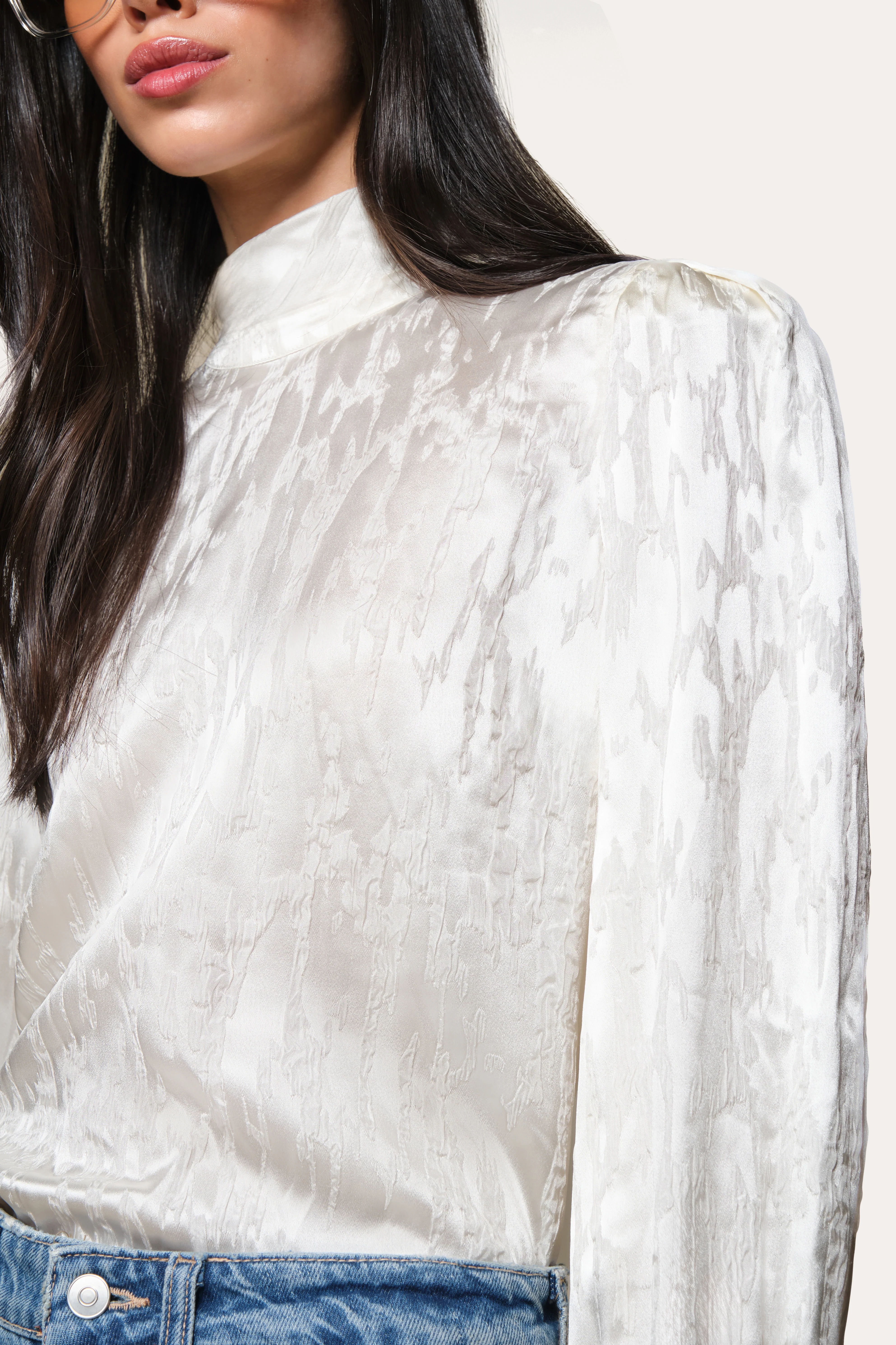 Silk Jacquard Blouse - Image 4