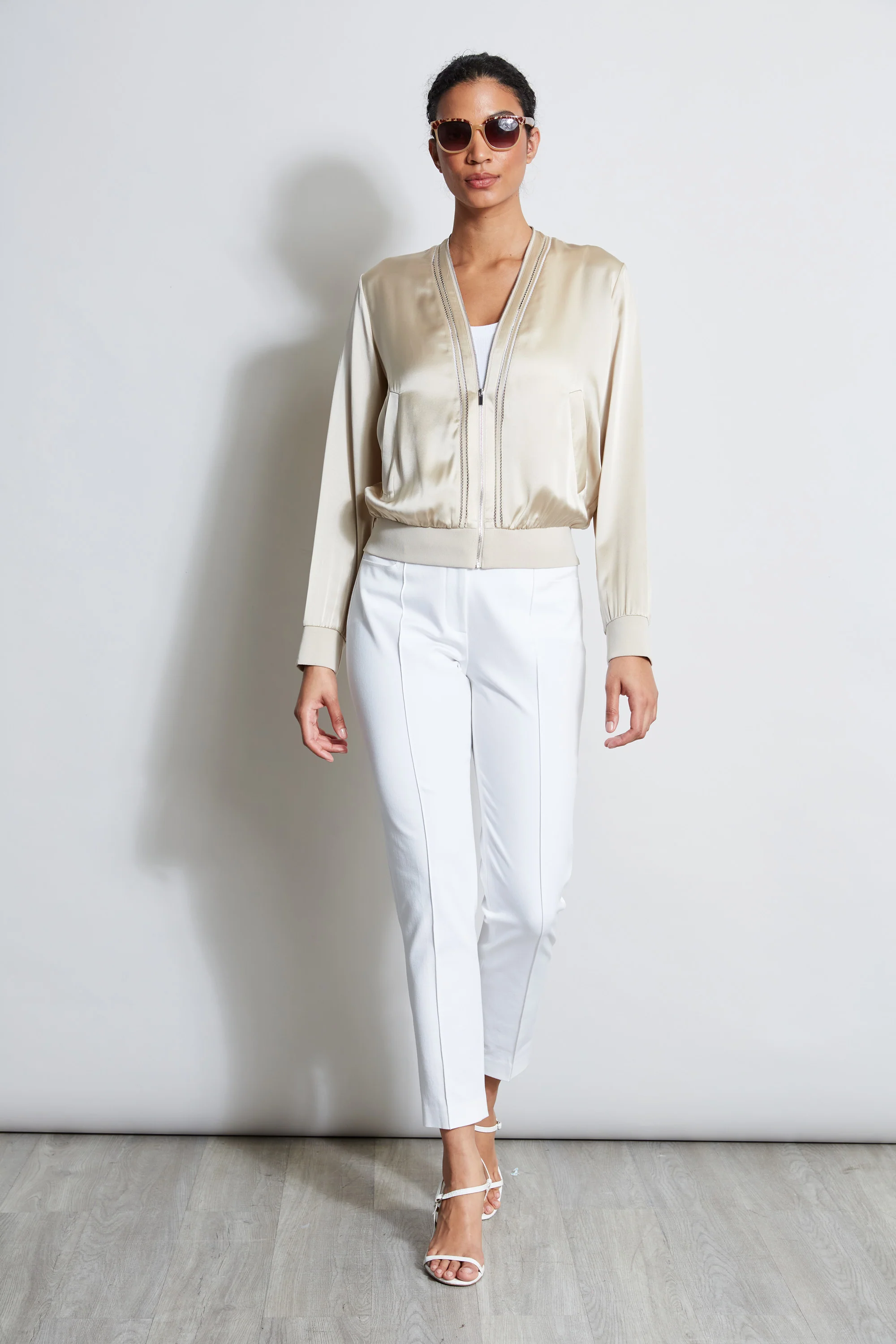 Silk Satin Bomber Jacket - Image 3