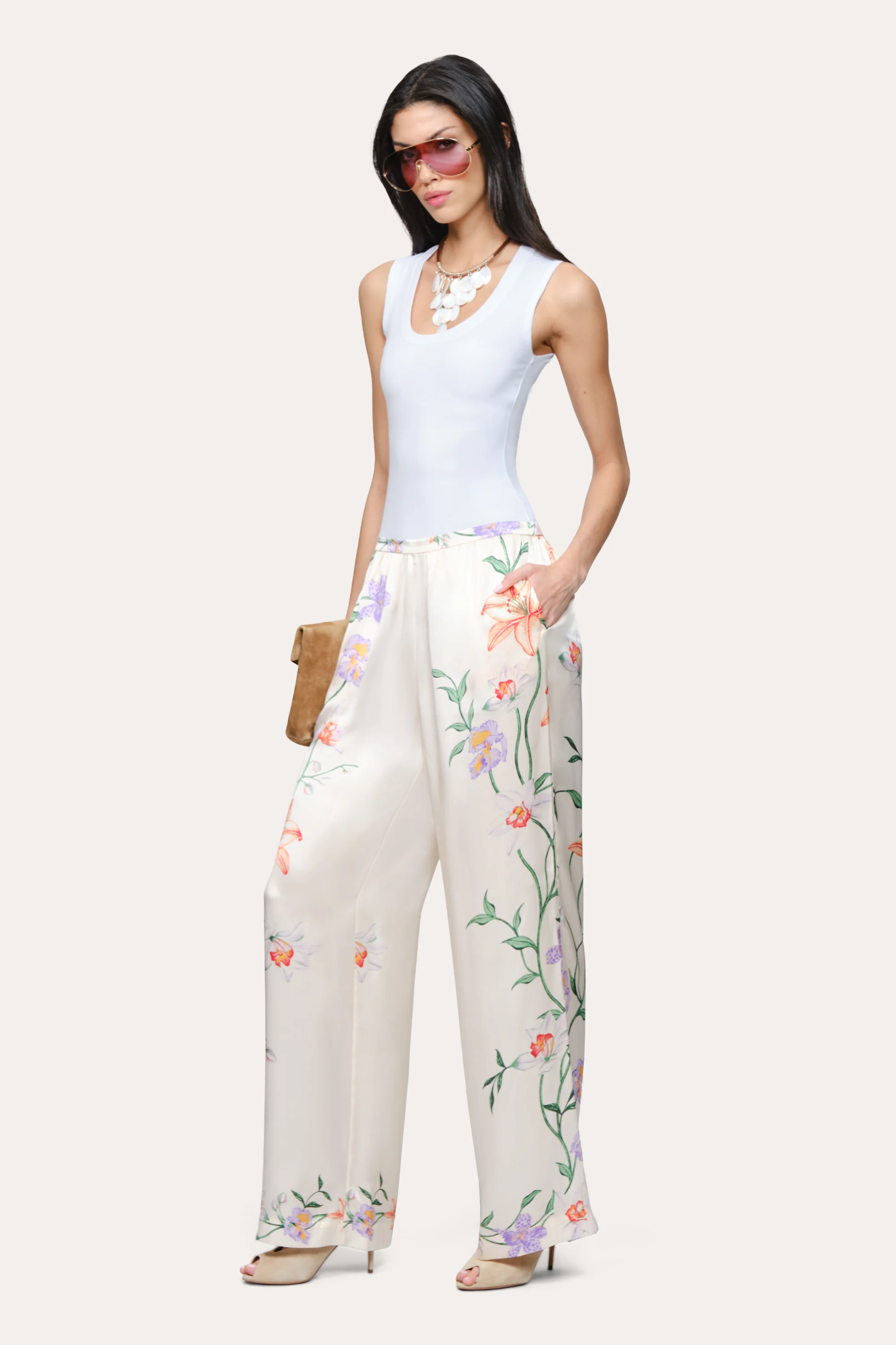 Frances Floral Silk Pant - Image 5