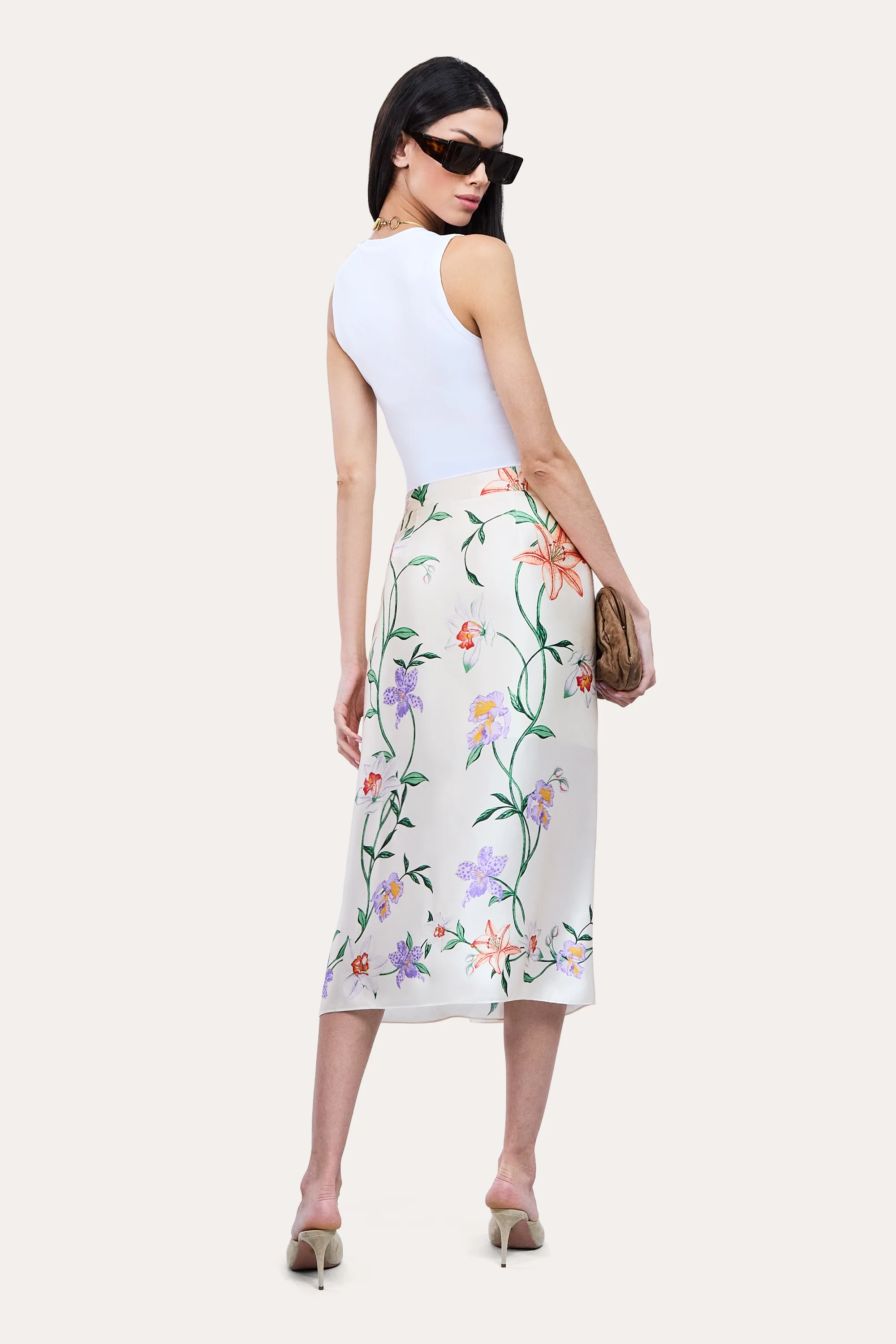 Frances Floral Silk Midi Skirt - Image 3