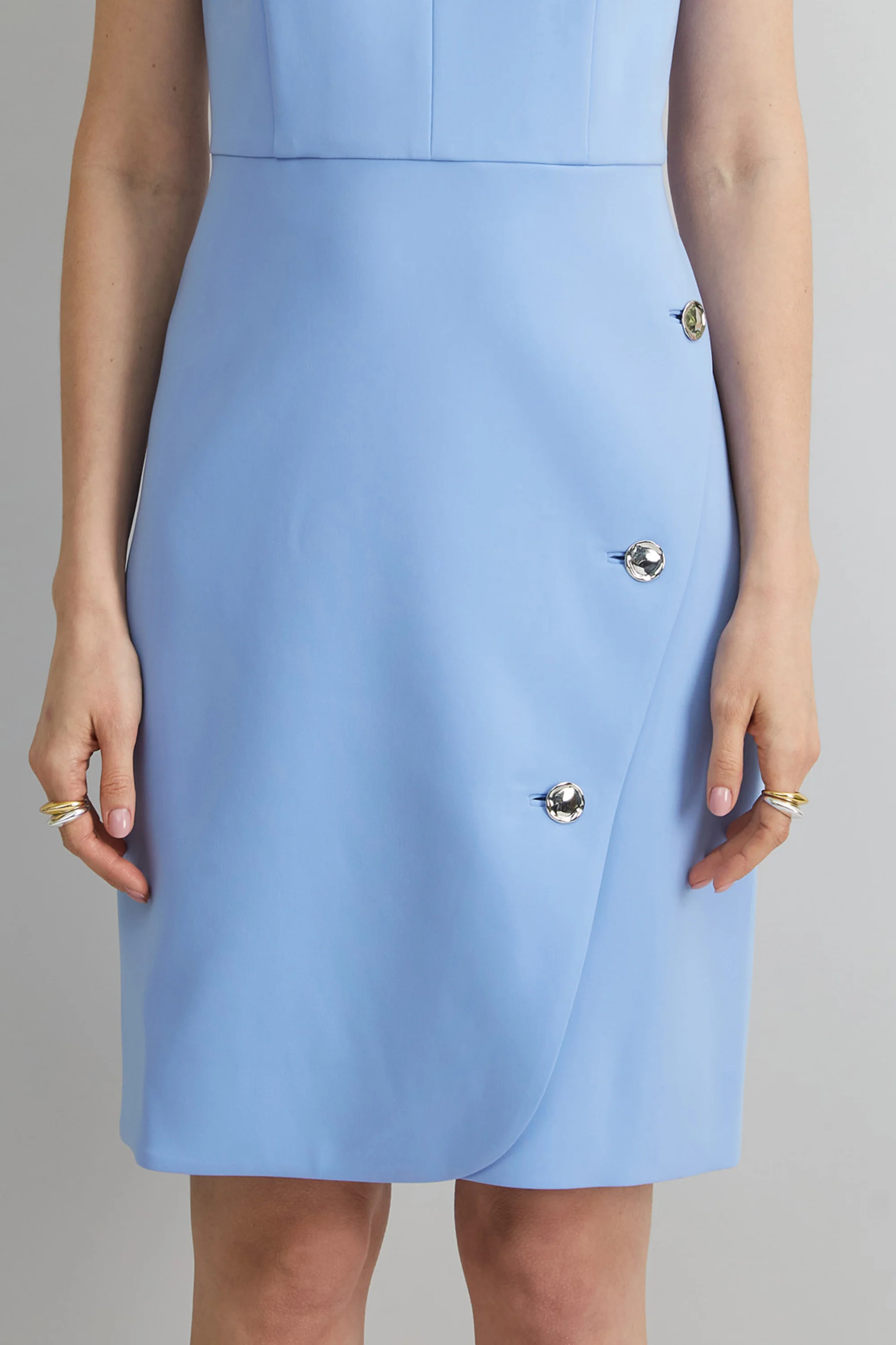 Contour Crepe Button Dress - Image 4
