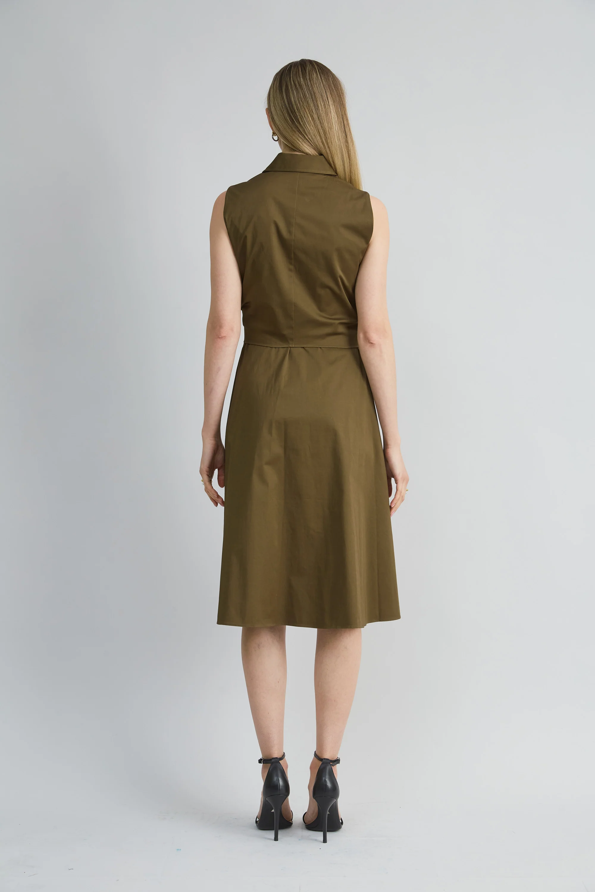 Sleeveless Cotton Tie Dress - Image 4