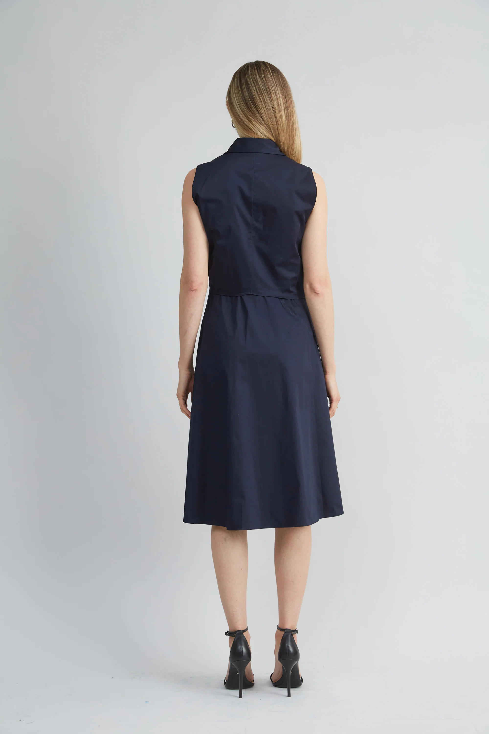 Sleeveless Cotton Tie Dress - Image 4