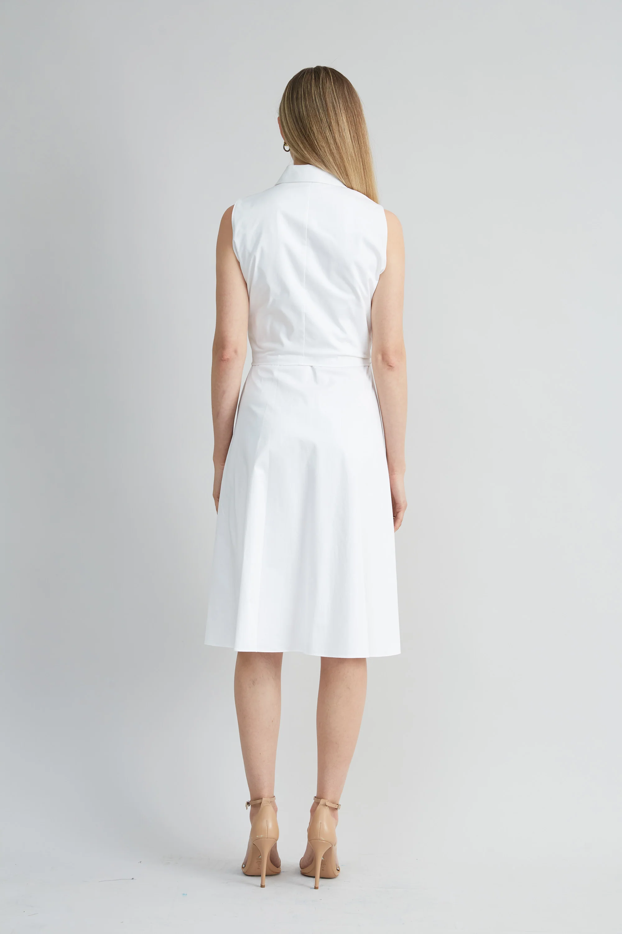 Sleeveless Cotton Tie Dress - Image 5