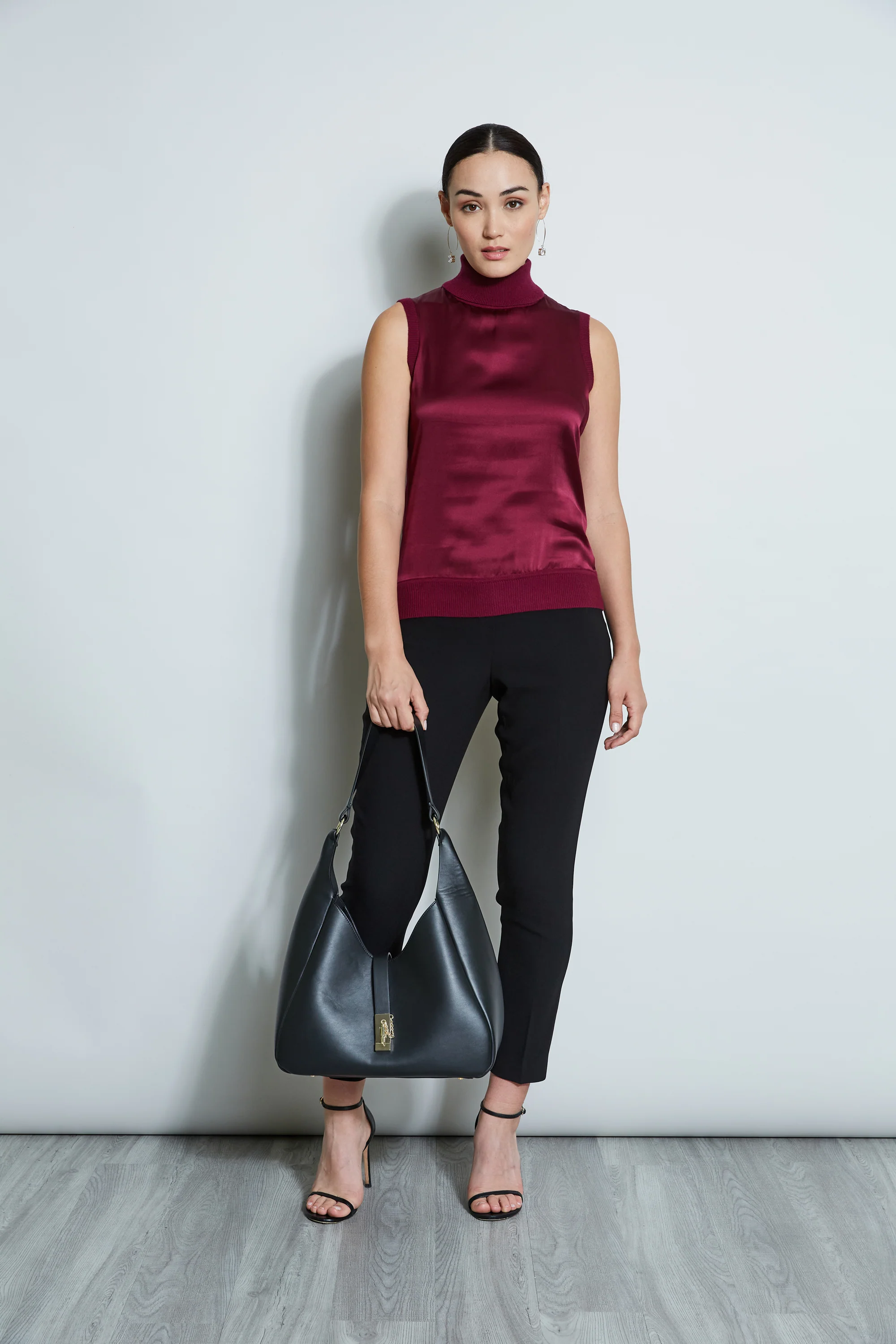 Sleeveless Satin Front Sweater - Image 2