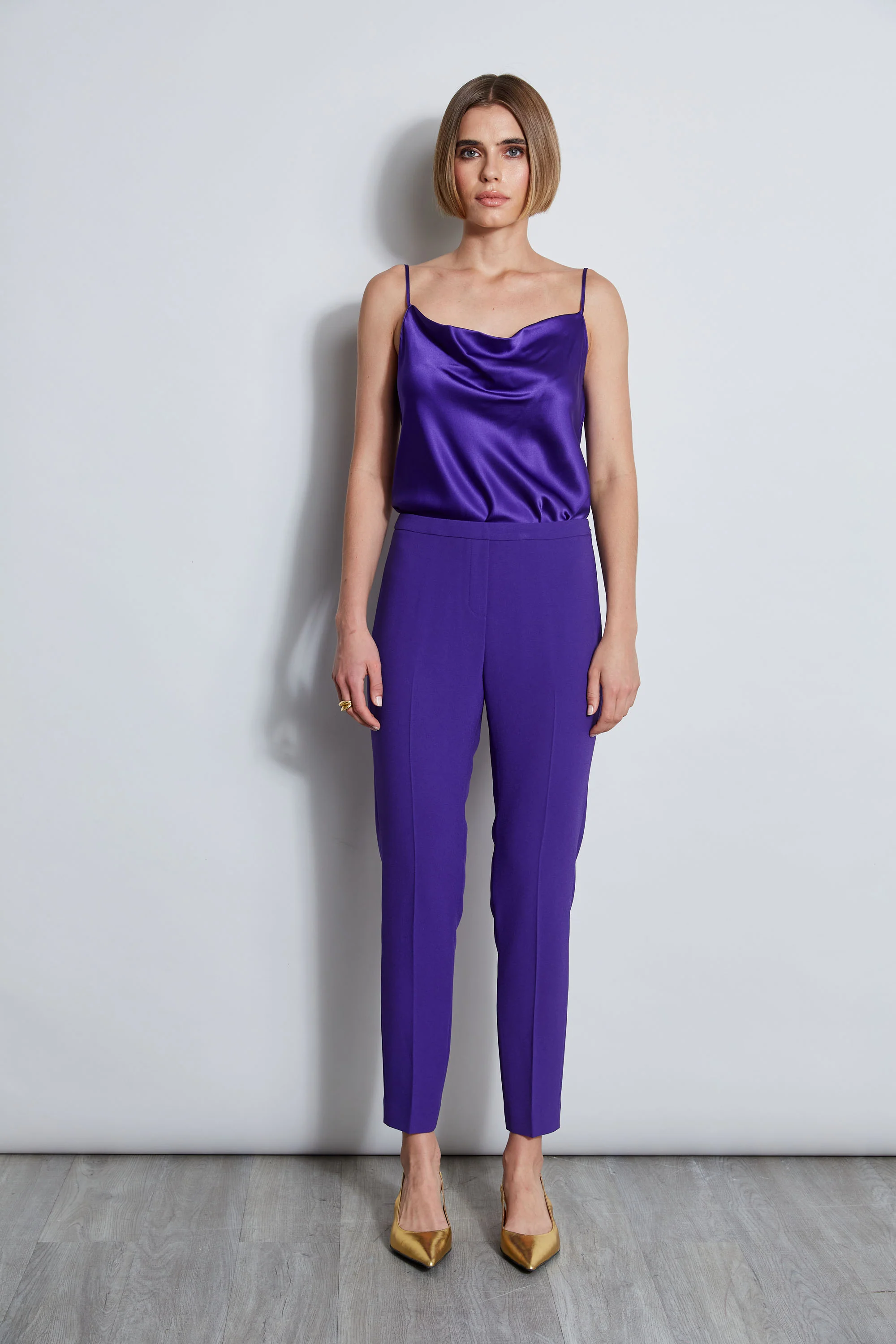 Slim Fit Crepe Pant - Image 2