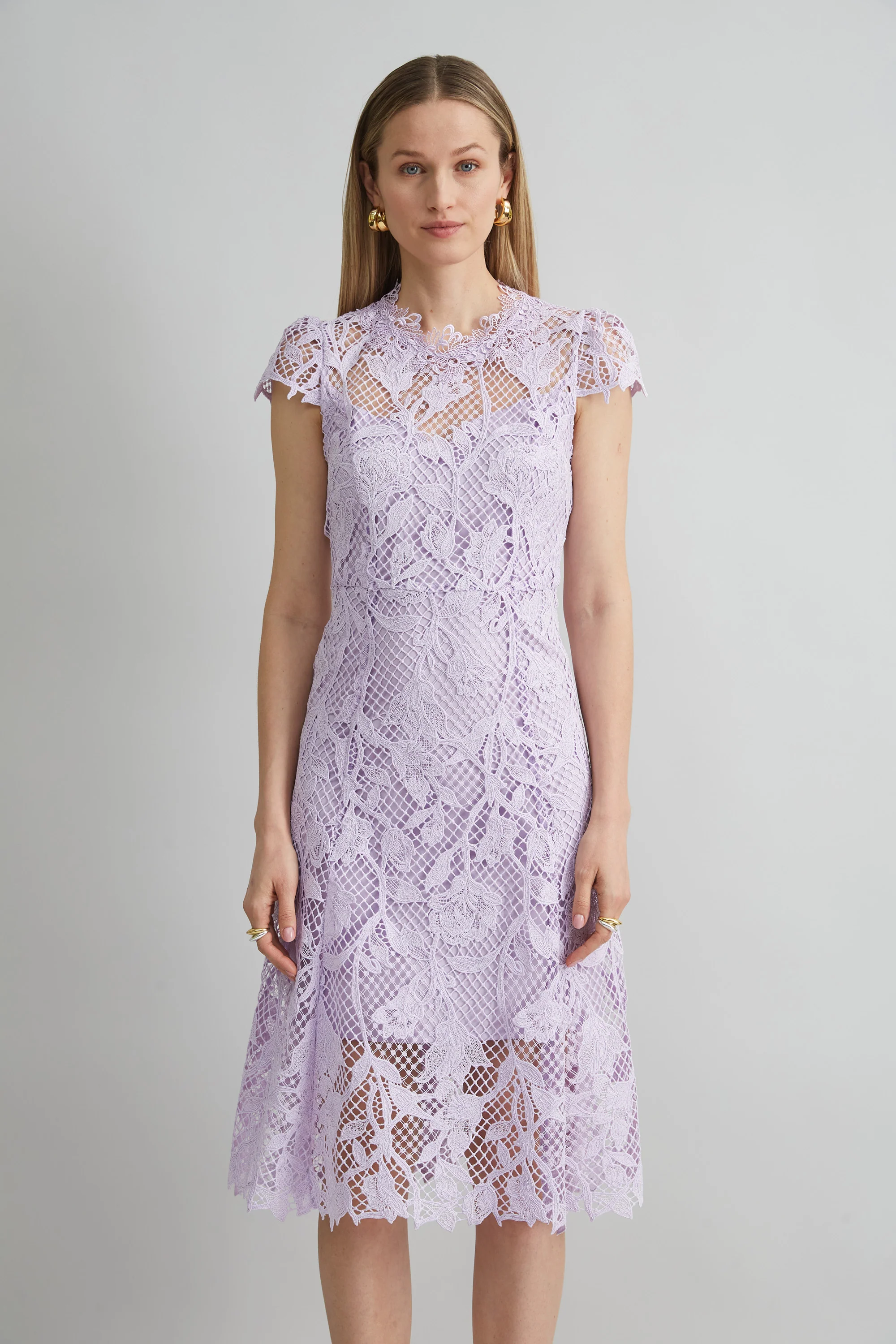 Floral Lace Midi Dress - Image 2