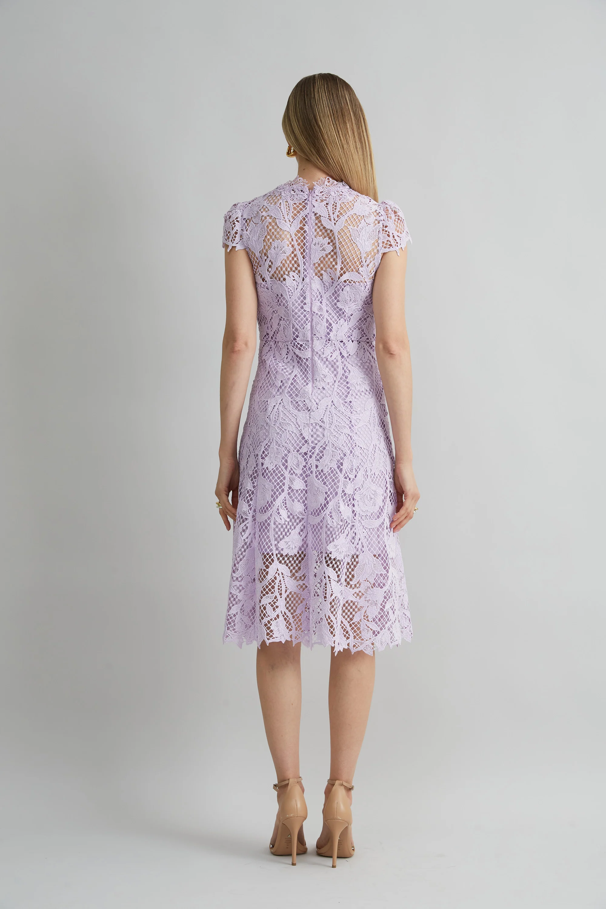Floral Lace Midi Dress - Image 4