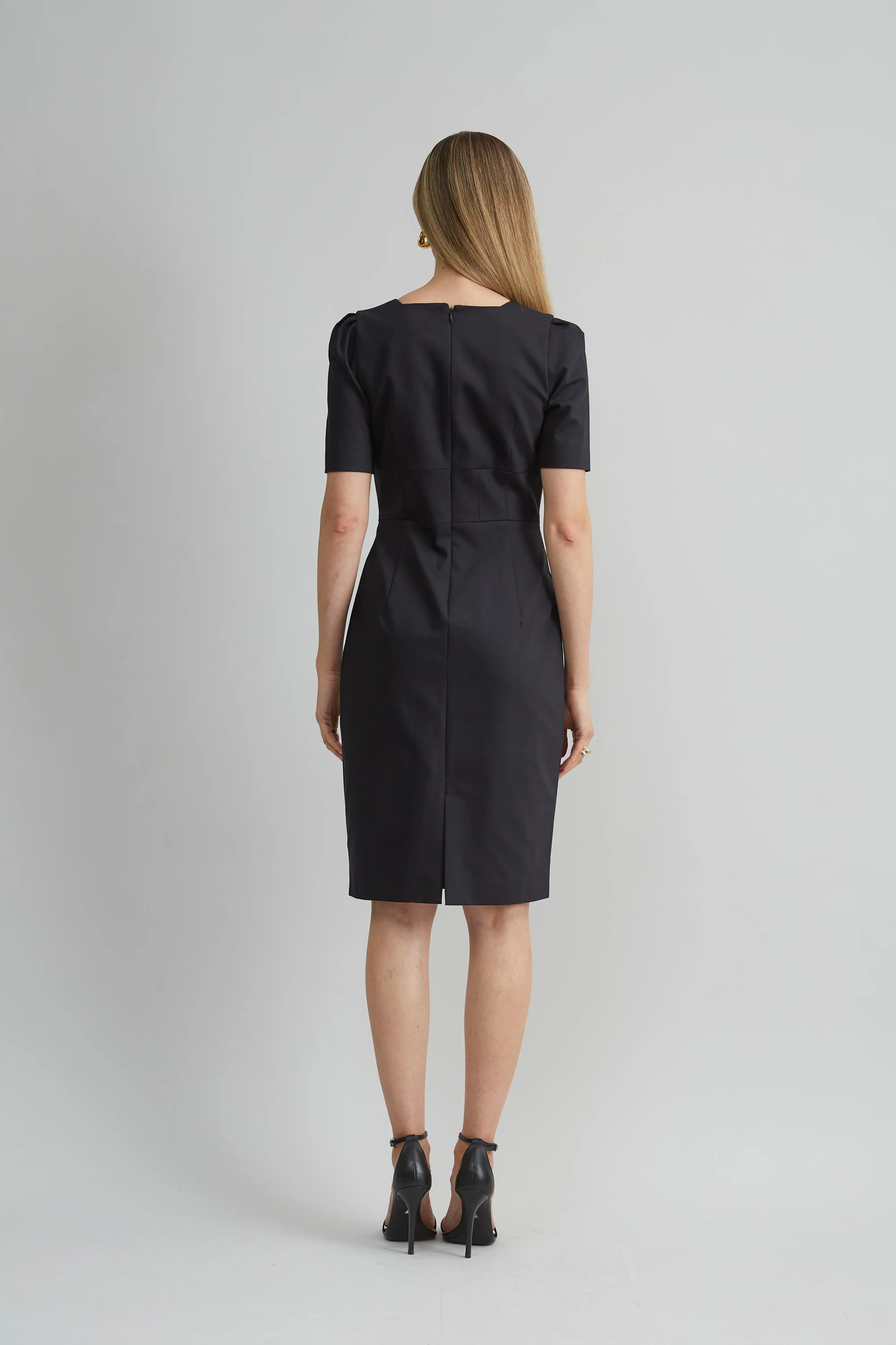 Short Sleeve Square Neck Cotton Dress - Image 6
