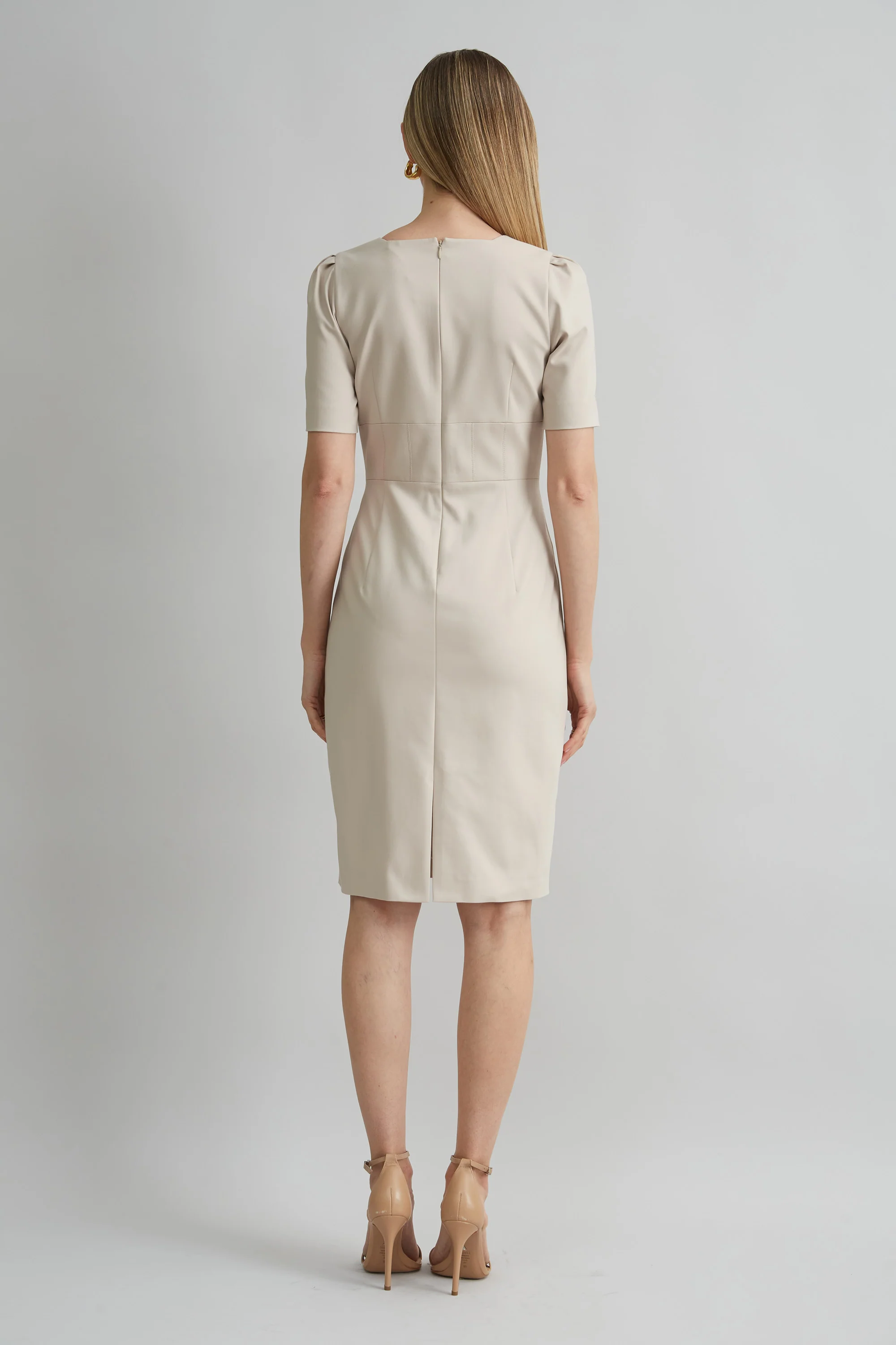 Short Sleeve Square Neck Cotton Dress - Image 4