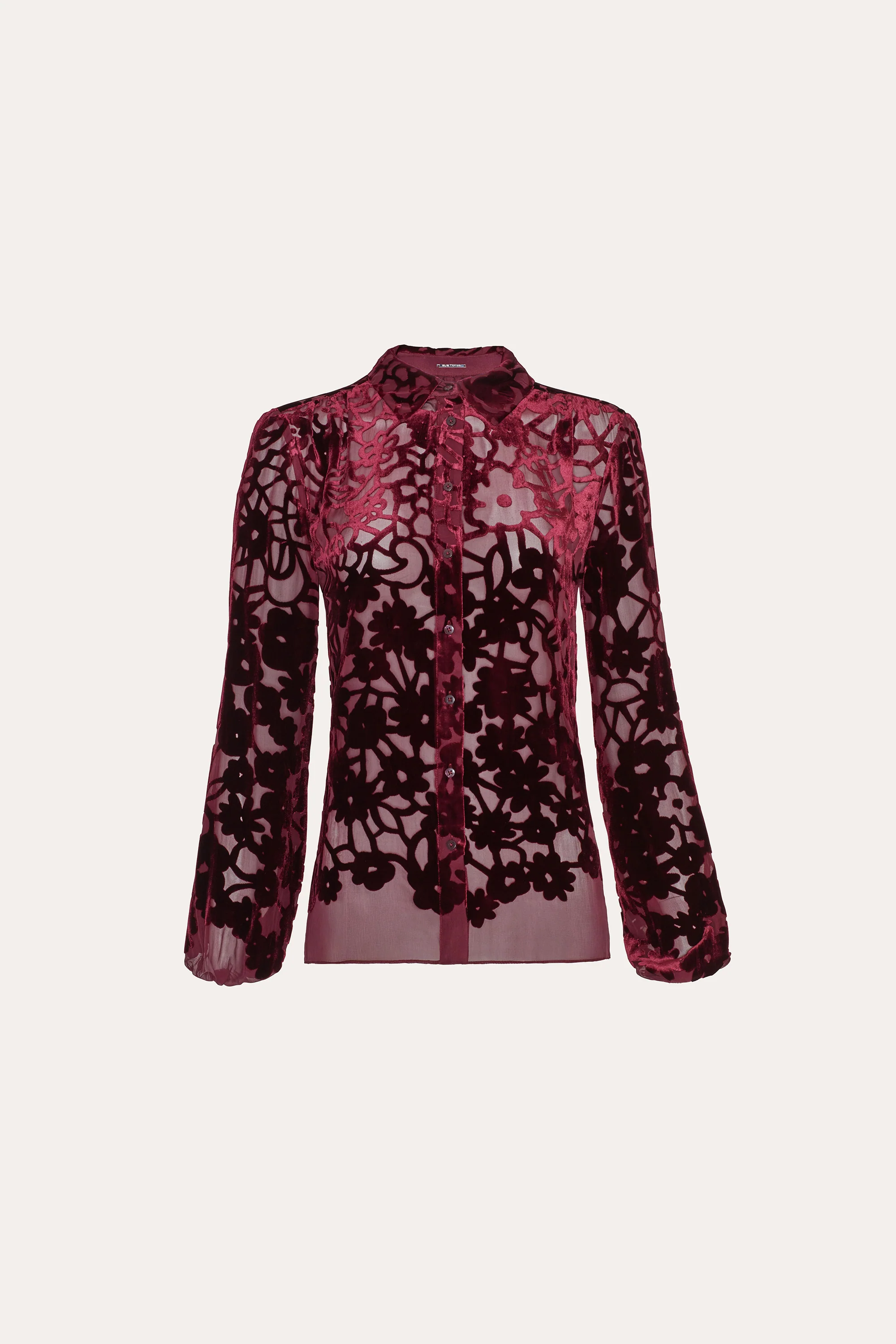 Stencil Burnout Velvet Shirt - Image 2