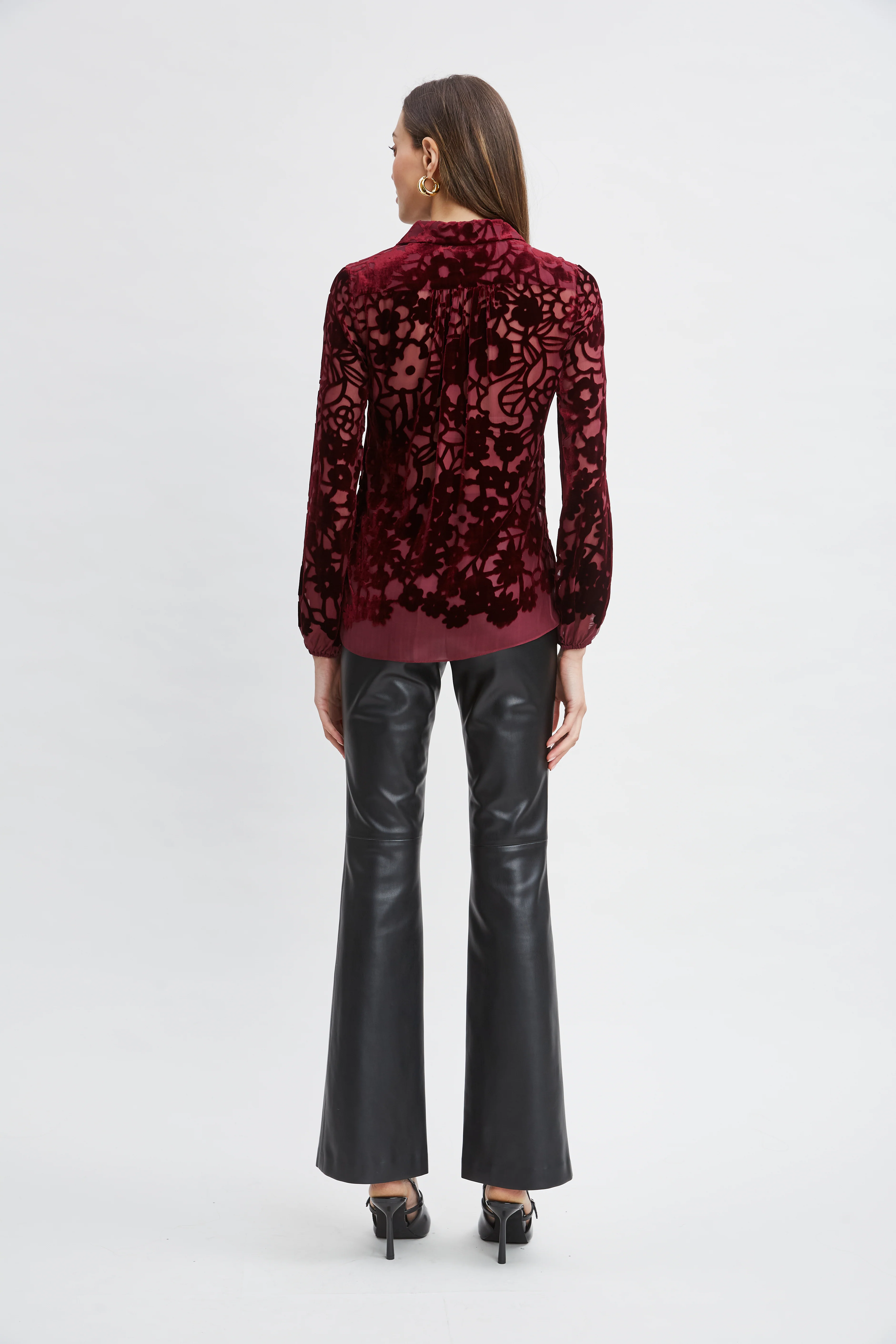 Stencil Burnout Velvet Shirt - Image 3