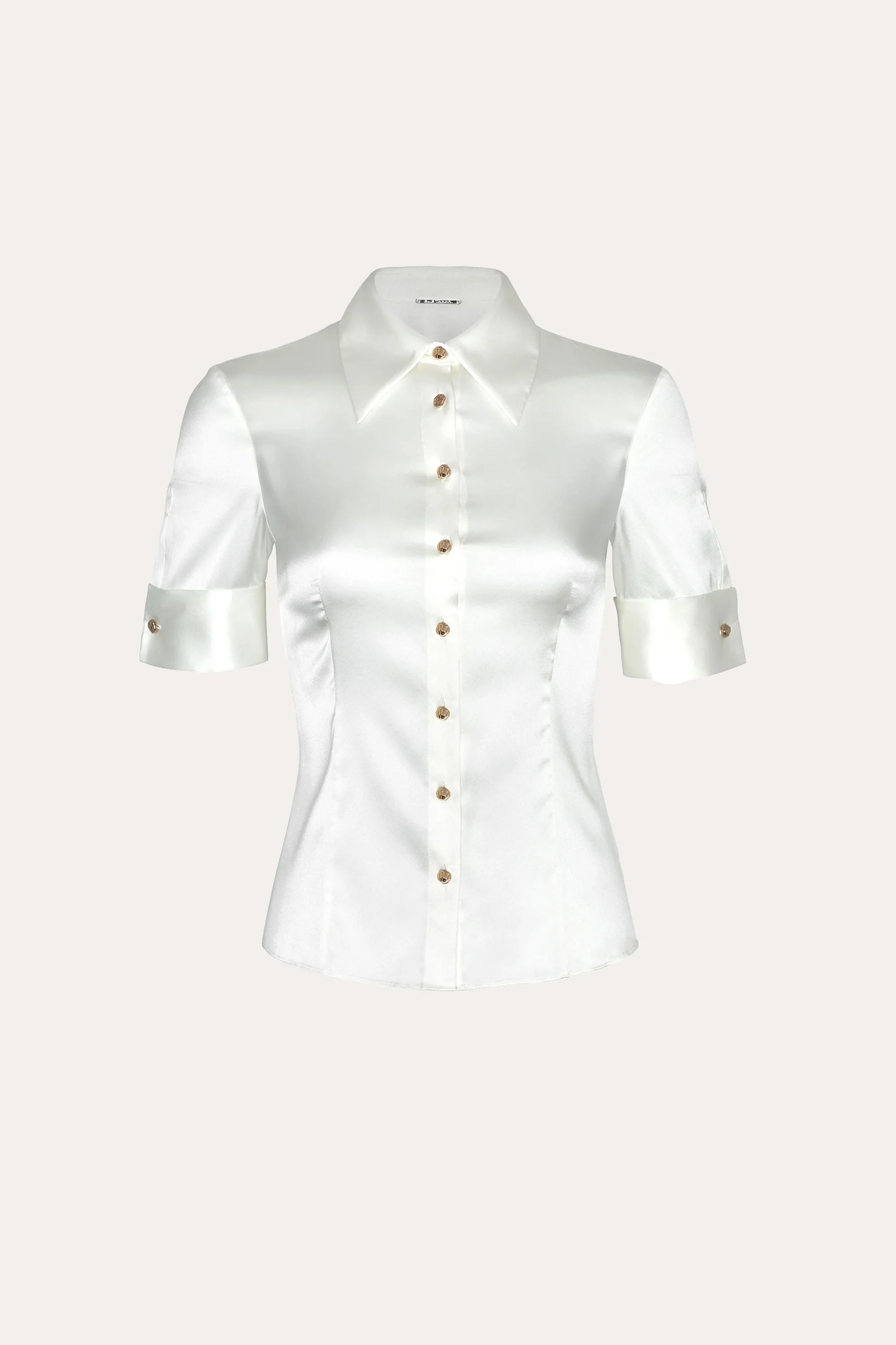 Sylvie Silk Charmeuse Short Sleeve Shirt - Image 2