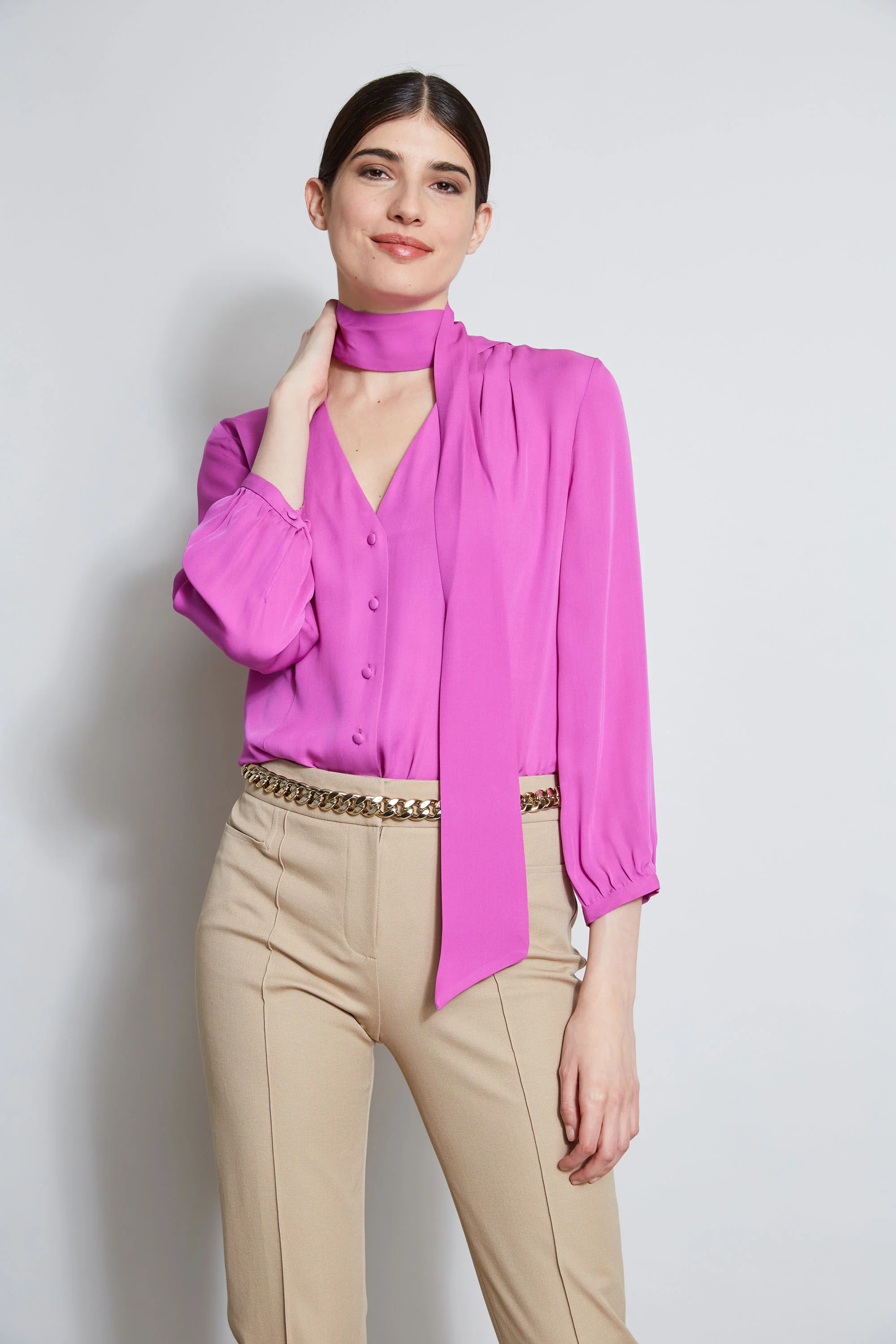 Silk Tie Button Shirt - Image 3