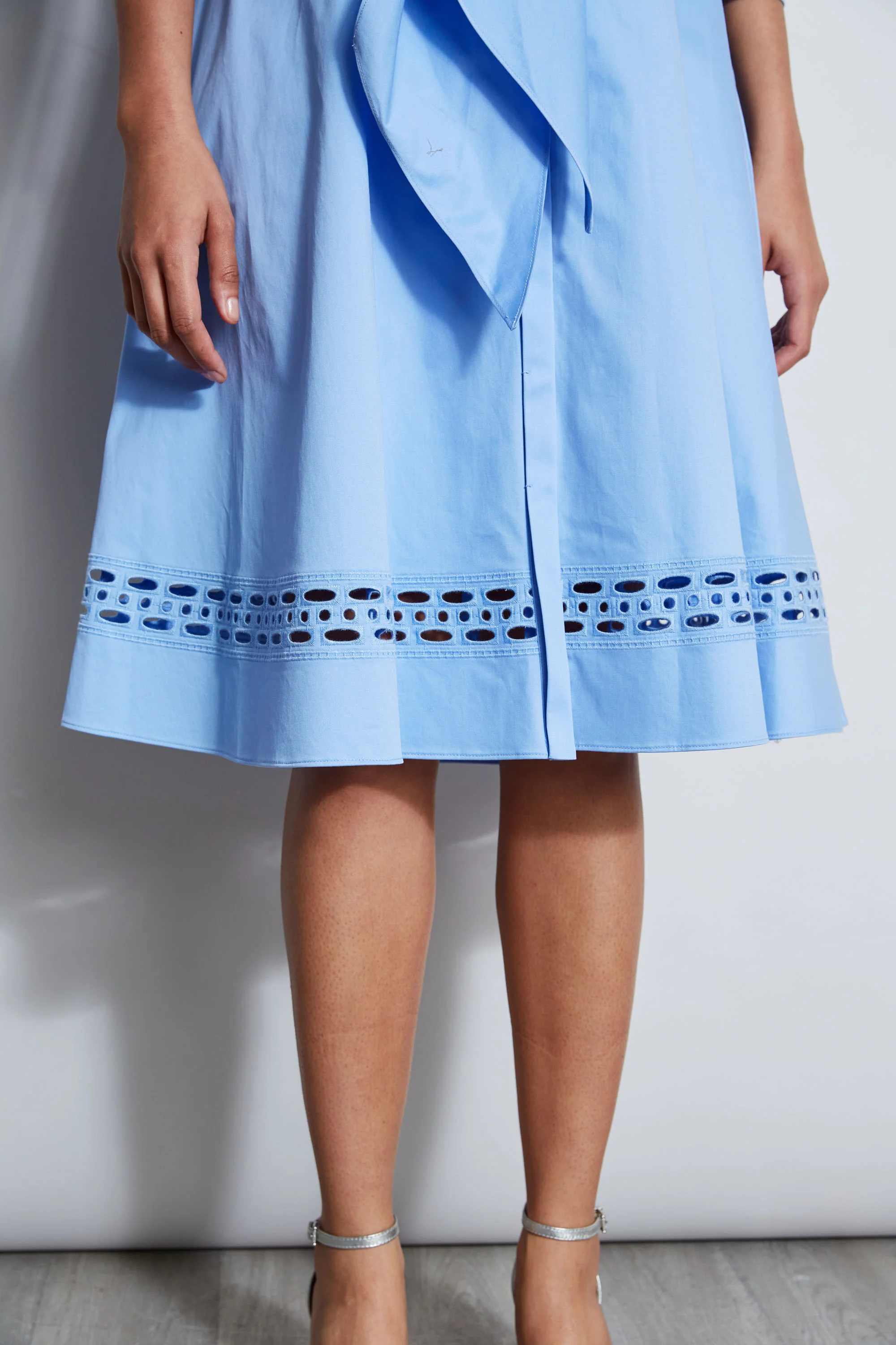 Tie Cotton Midi Dress - Image 4
