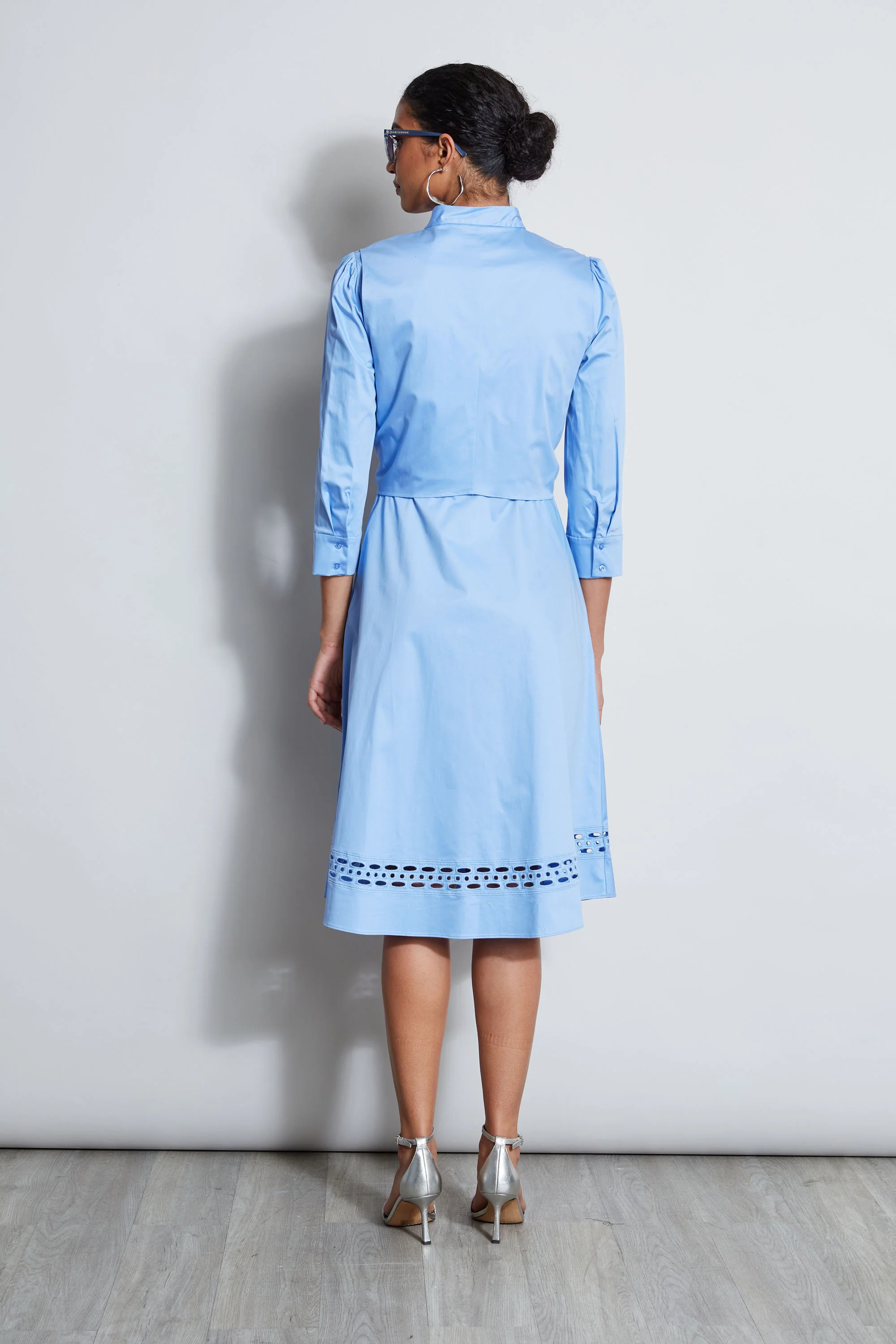 Tie Cotton Midi Dress - Image 5