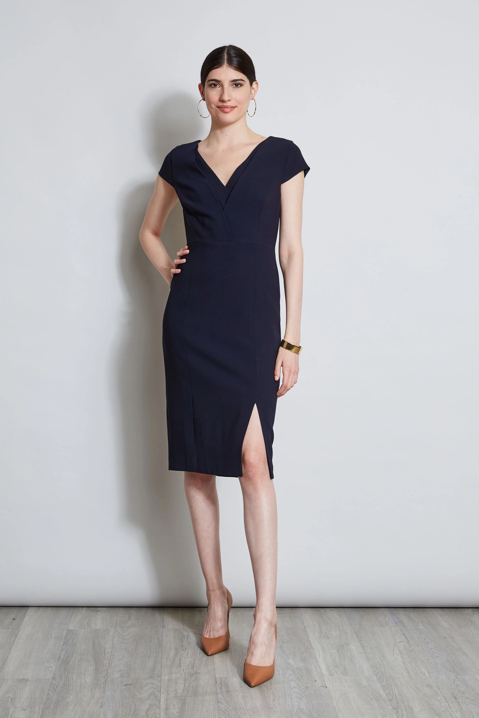 V-Neck Crepe Dress - Image 3