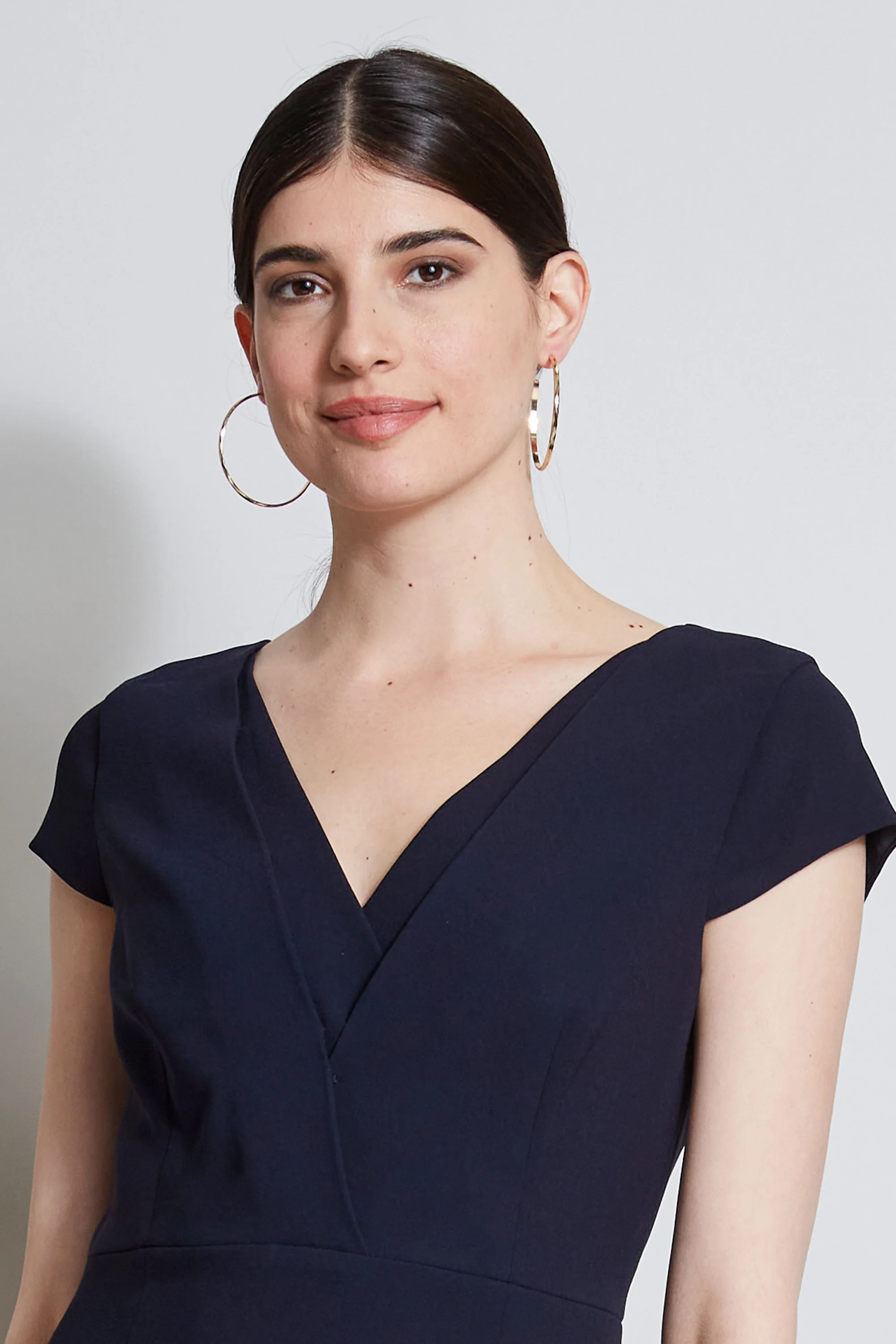 V-Neck Crepe Dress - Image 4