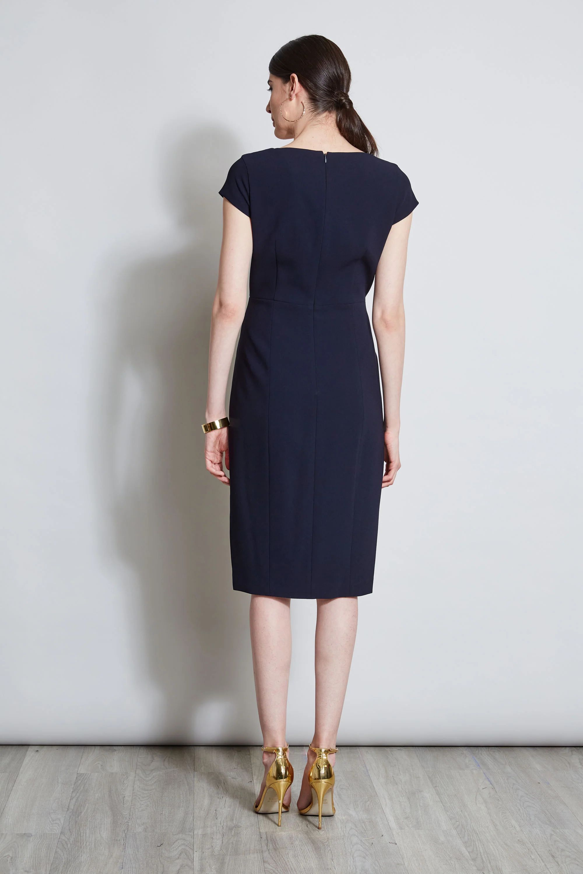 V-Neck Crepe Dress - Image 5