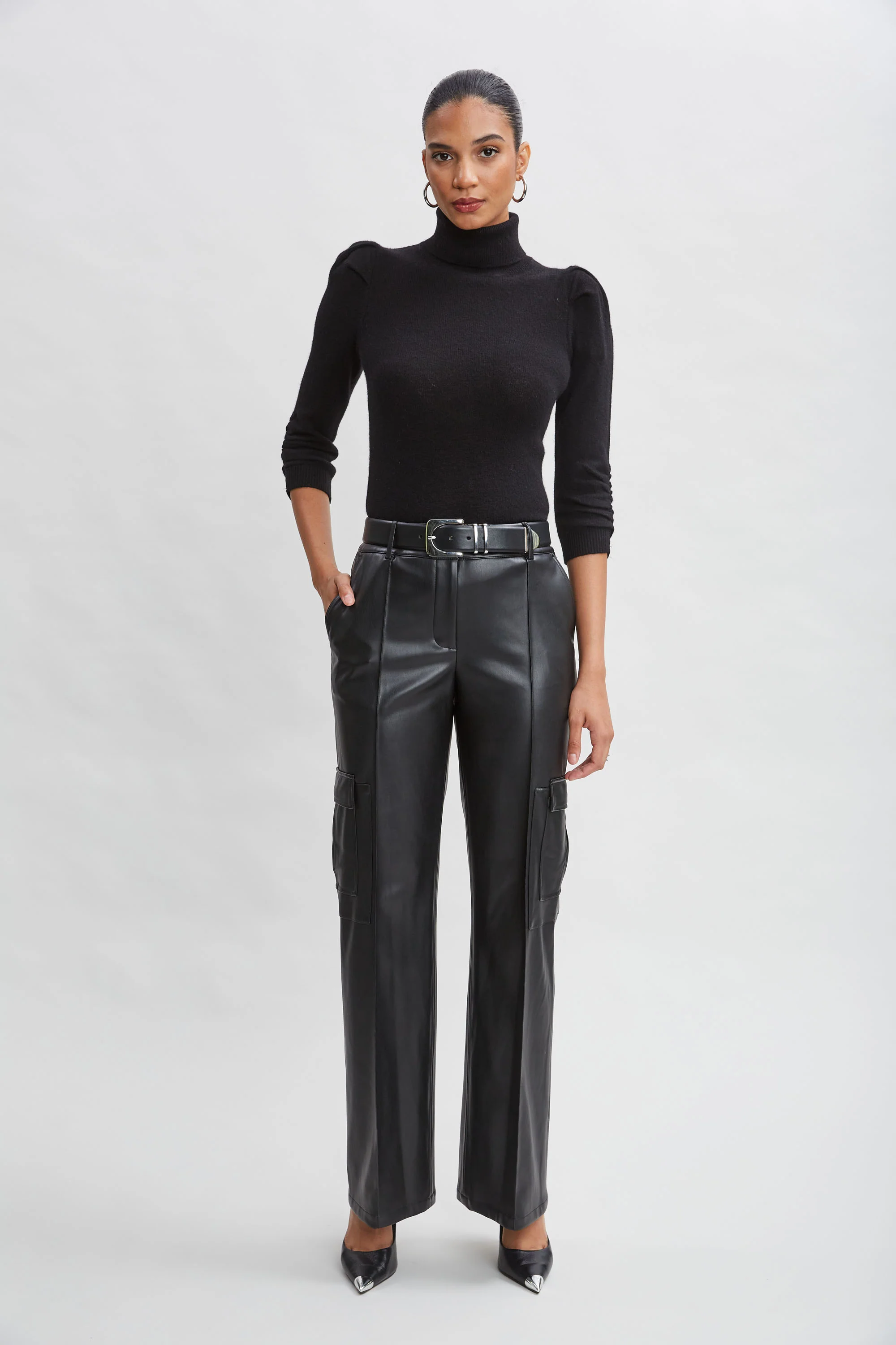 Vegan Leather Cargo Pant - Image 3