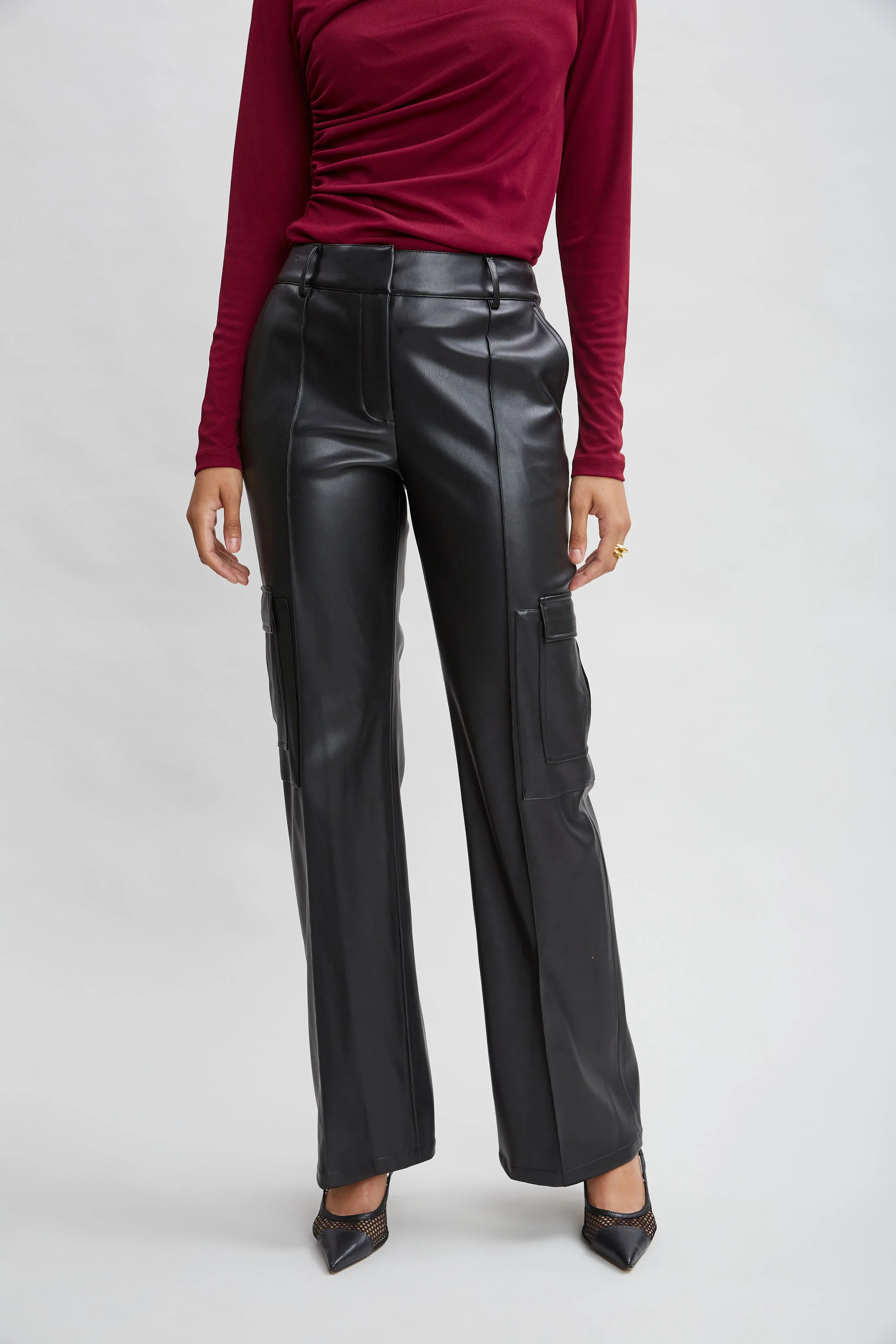 Vegan Leather Cargo Pant - Image 4