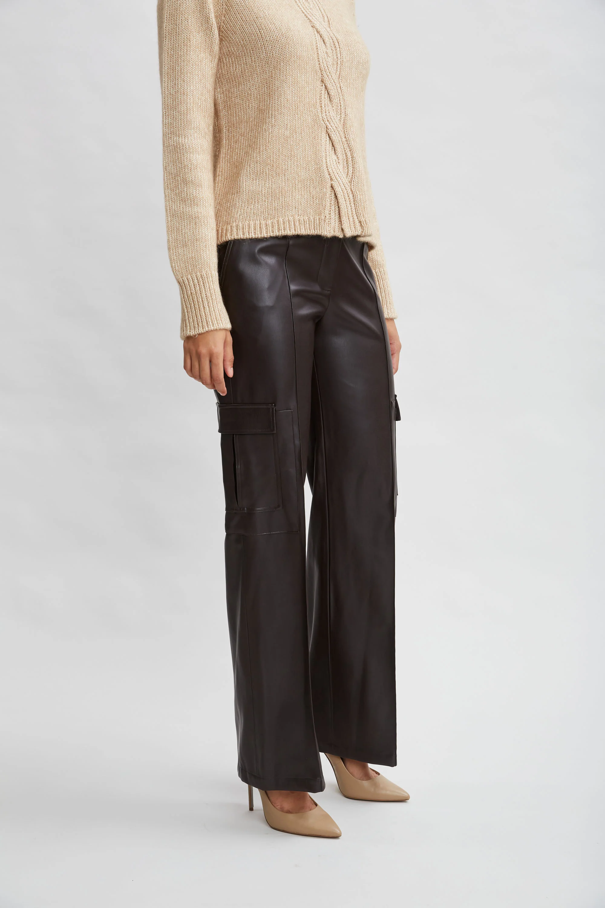 Vegan Leather Cargo Pant - Image 3