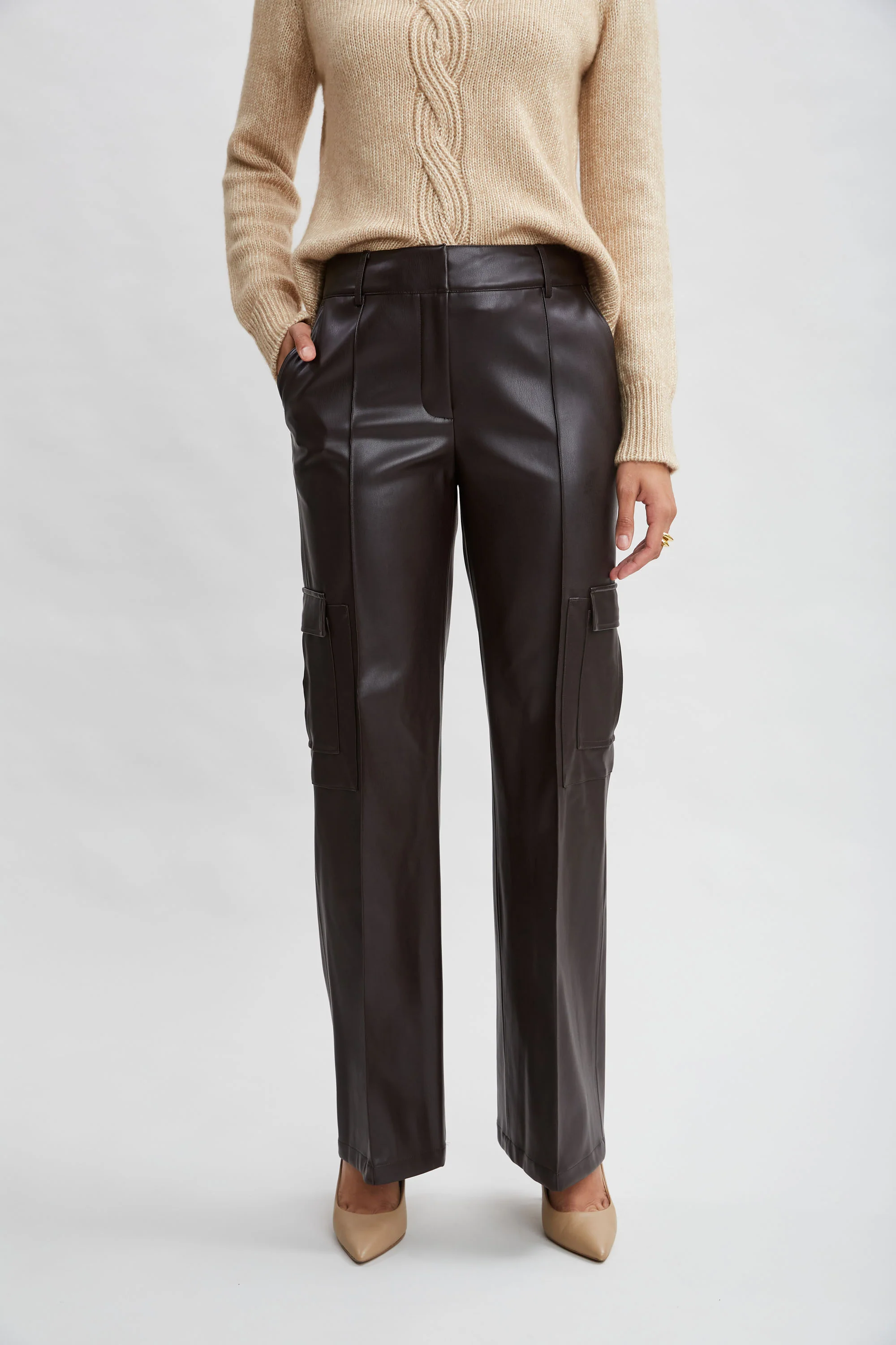 Vegan Leather Cargo Pant - Image 4