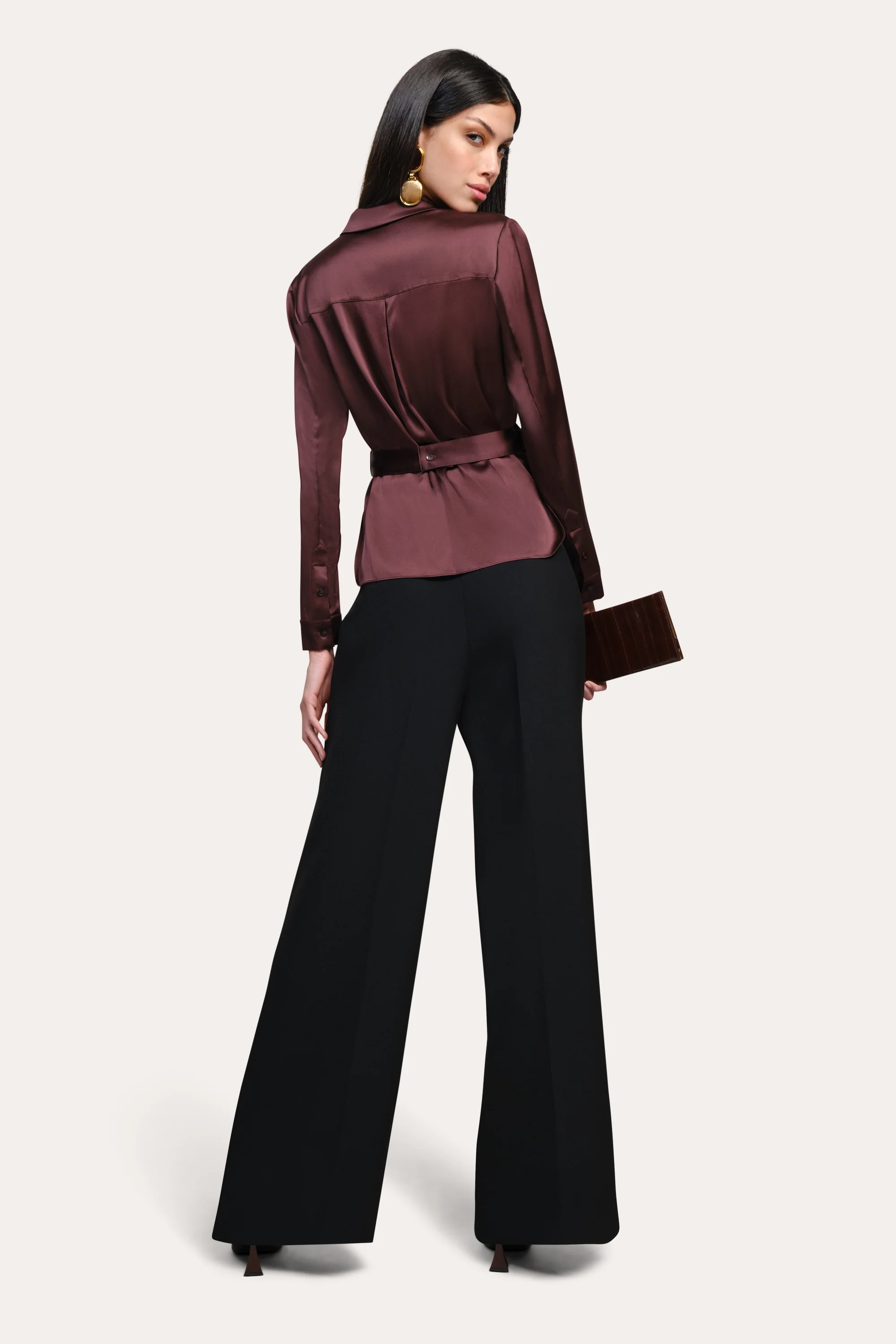 Violette Silk Satin Blouse - Image 4