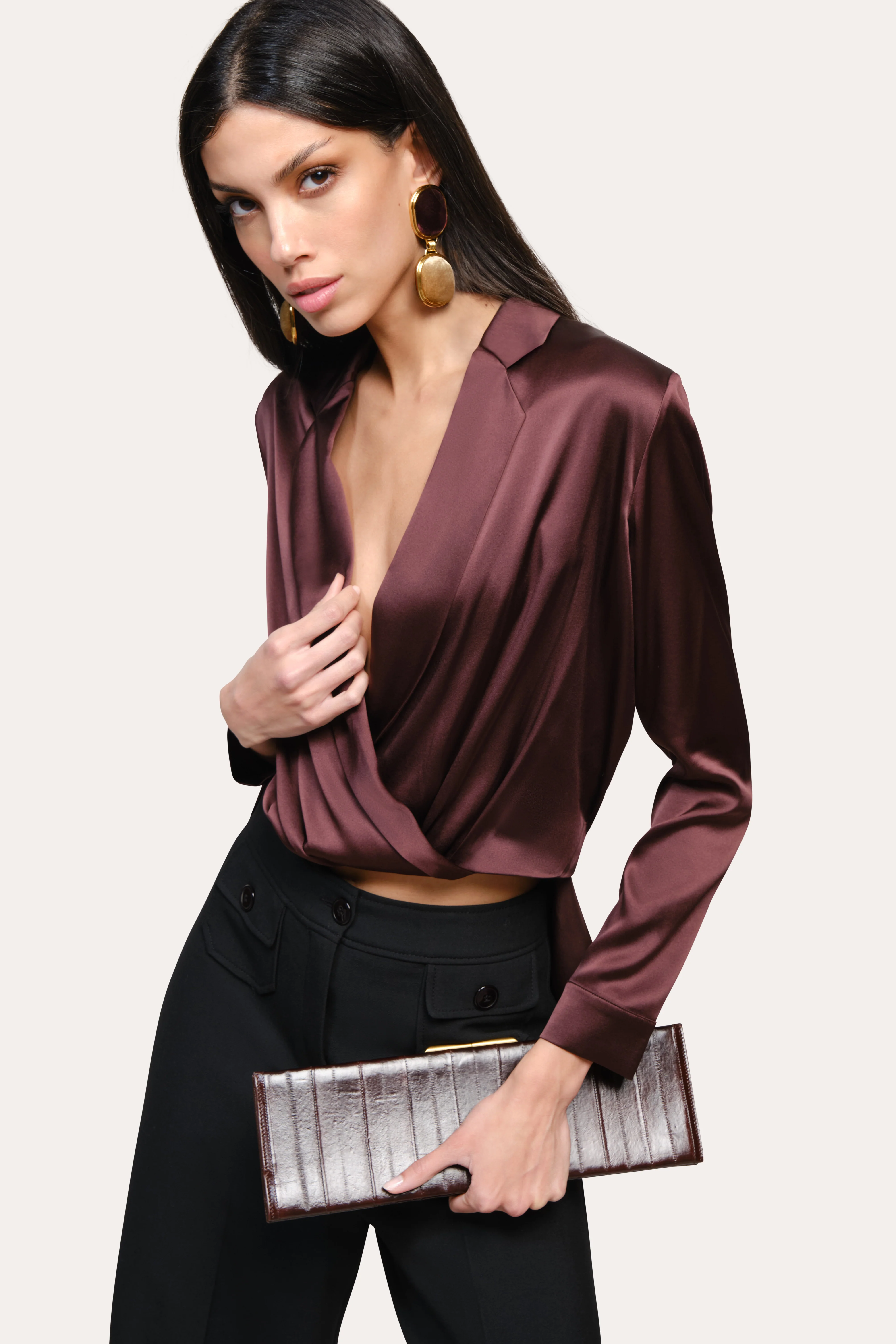 Violette Silk Satin Blouse - Image 5