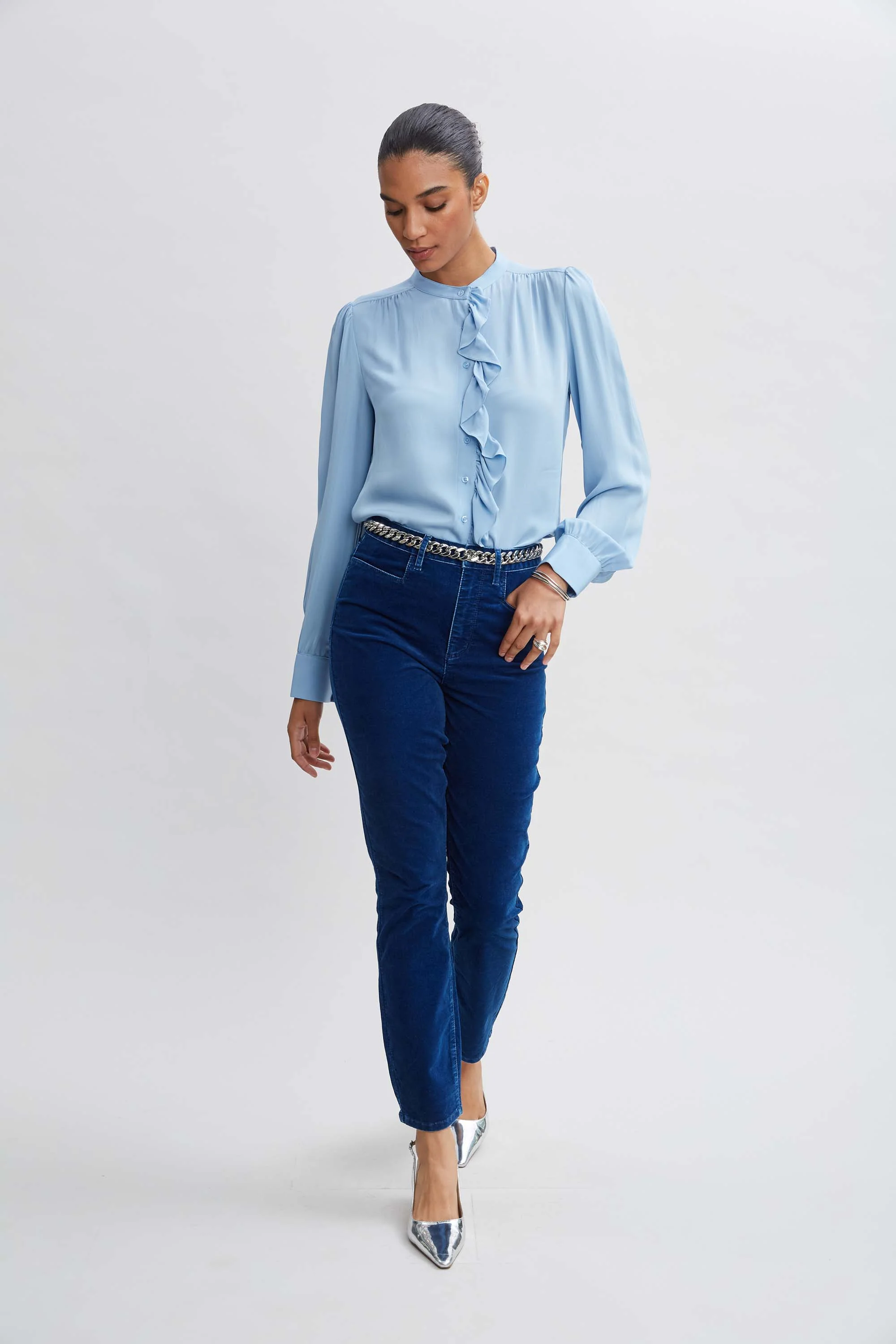Washed Velvet Slim Pant - Image 2