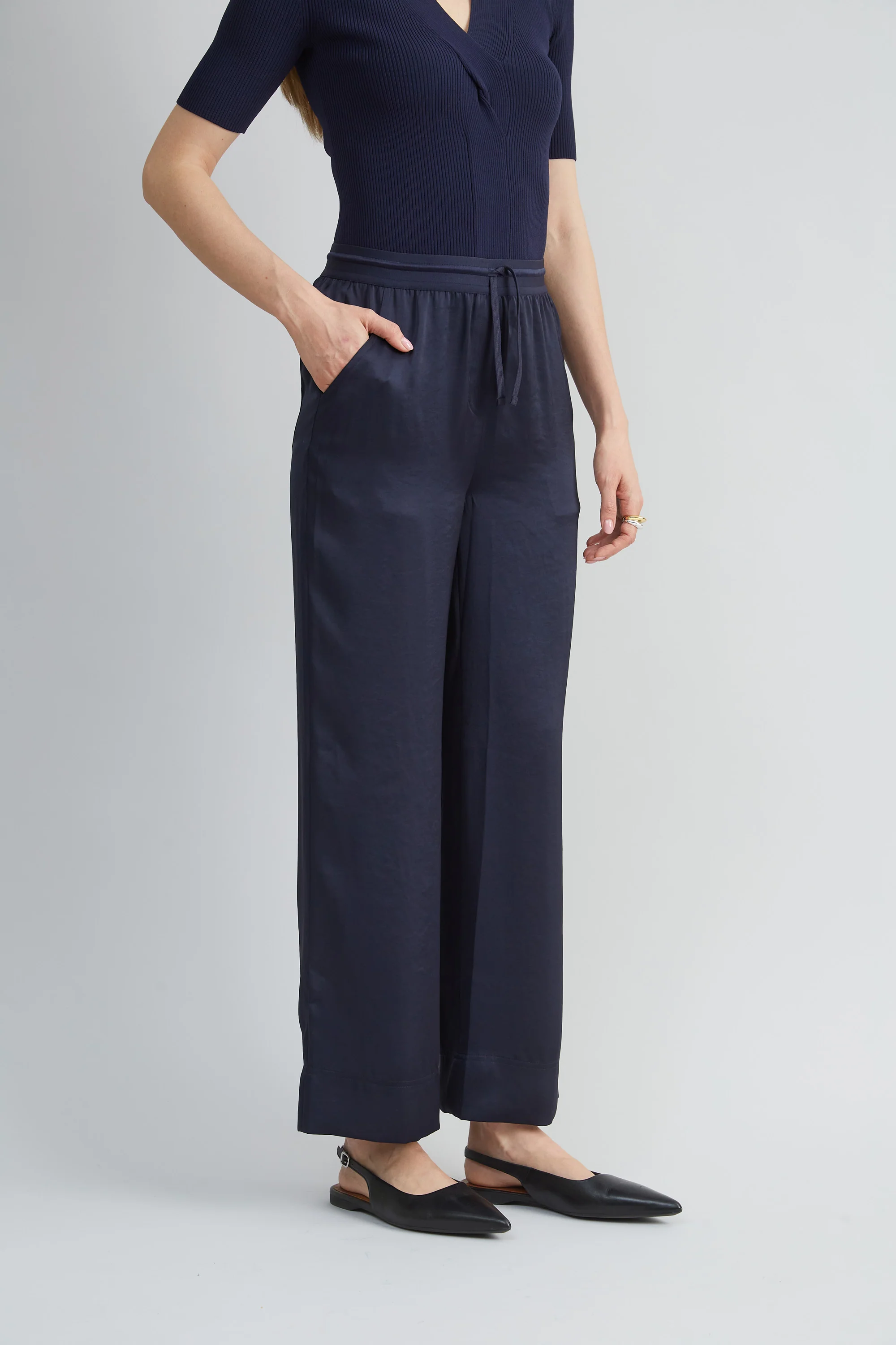 Satin Wide Leg Pant - Image 3